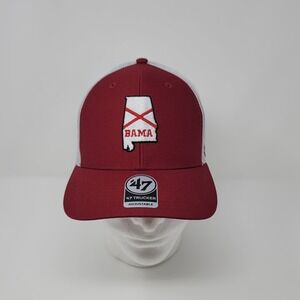'47 Trucker Adjustable Alabama Crimson Tide Bama NCAA Snapback Hat Cap Red White